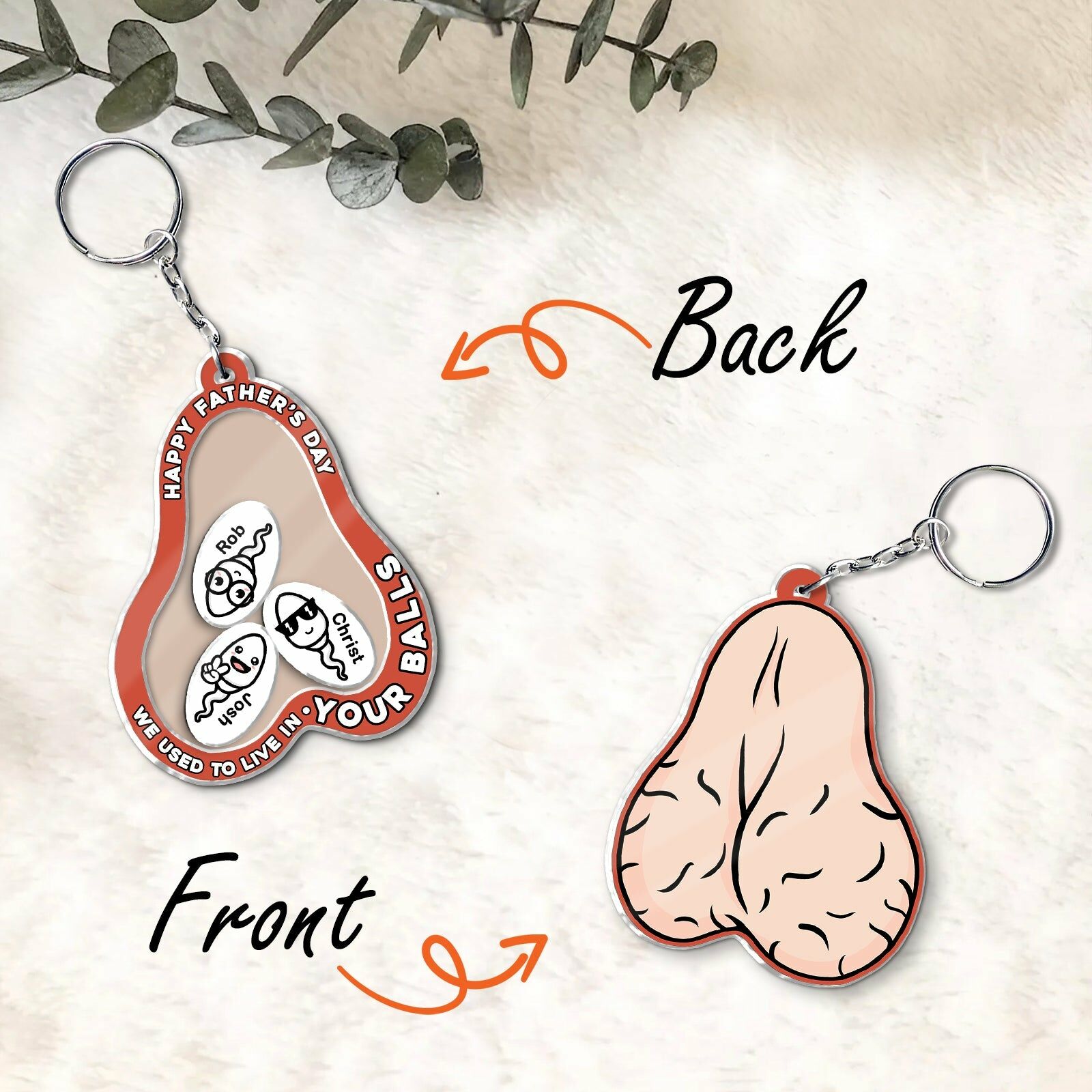 Personalized Keychain Funny Gift for Father's Day