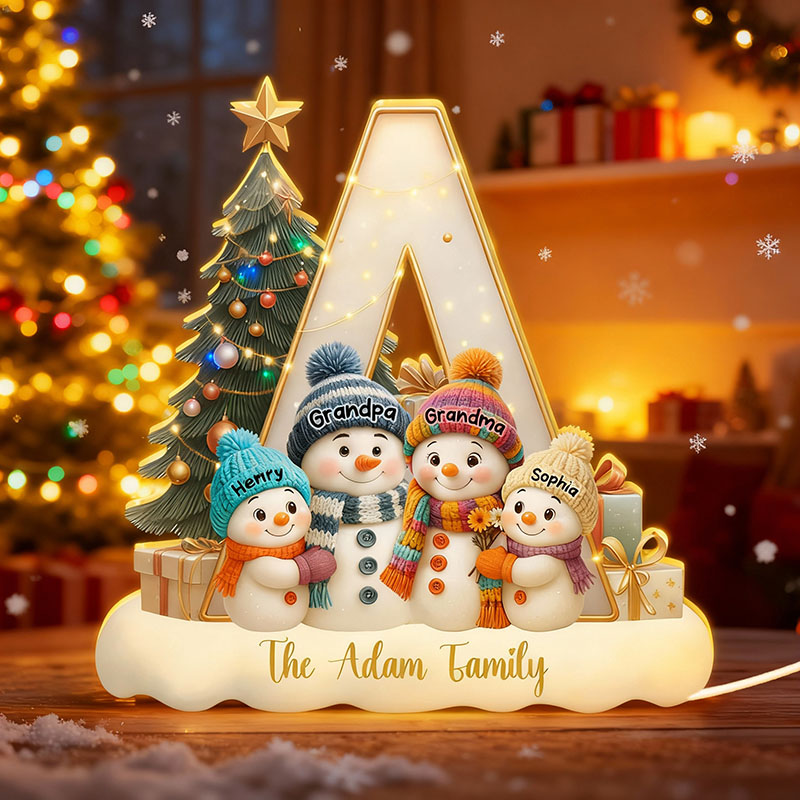 Personalized Name Night Light with Custom Letter Warm Gift for Christmas