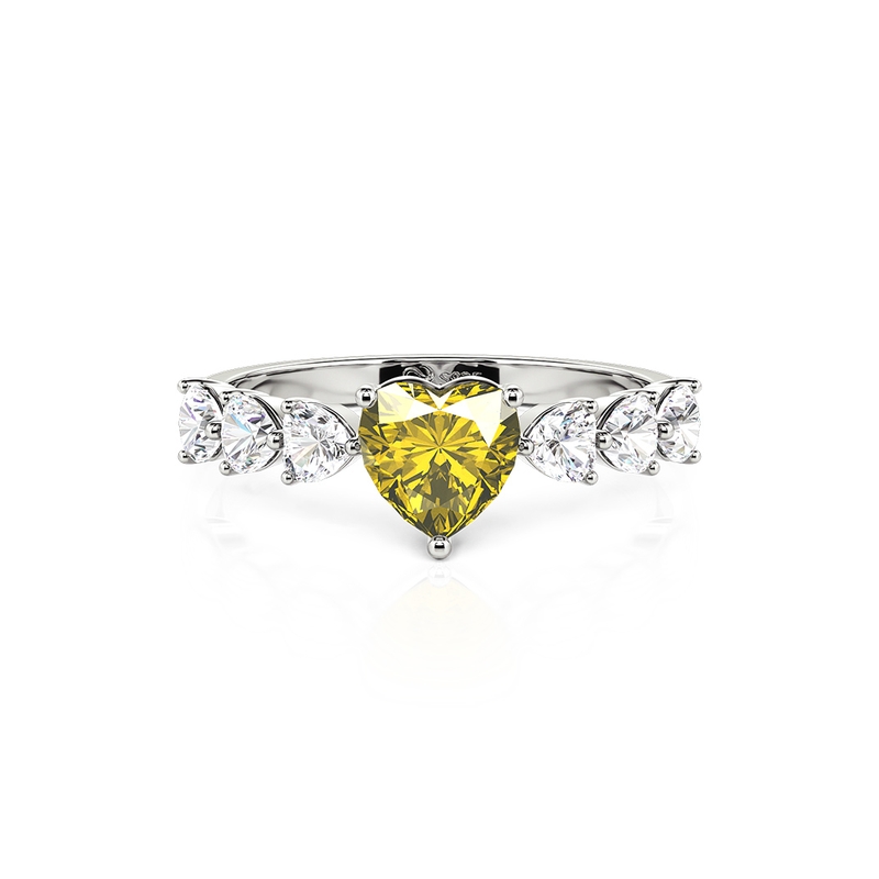 Jeulia Custom Heart Promise Ring with Birthstone Sterling Silver
