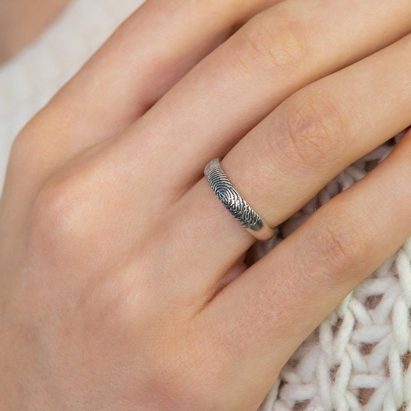 Personalized Actual Fingerprint Ring