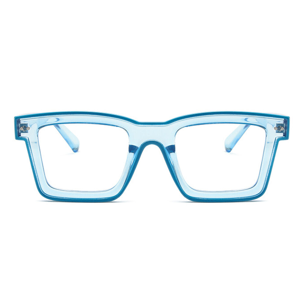 Bronte Square Blue Clear Glasses
