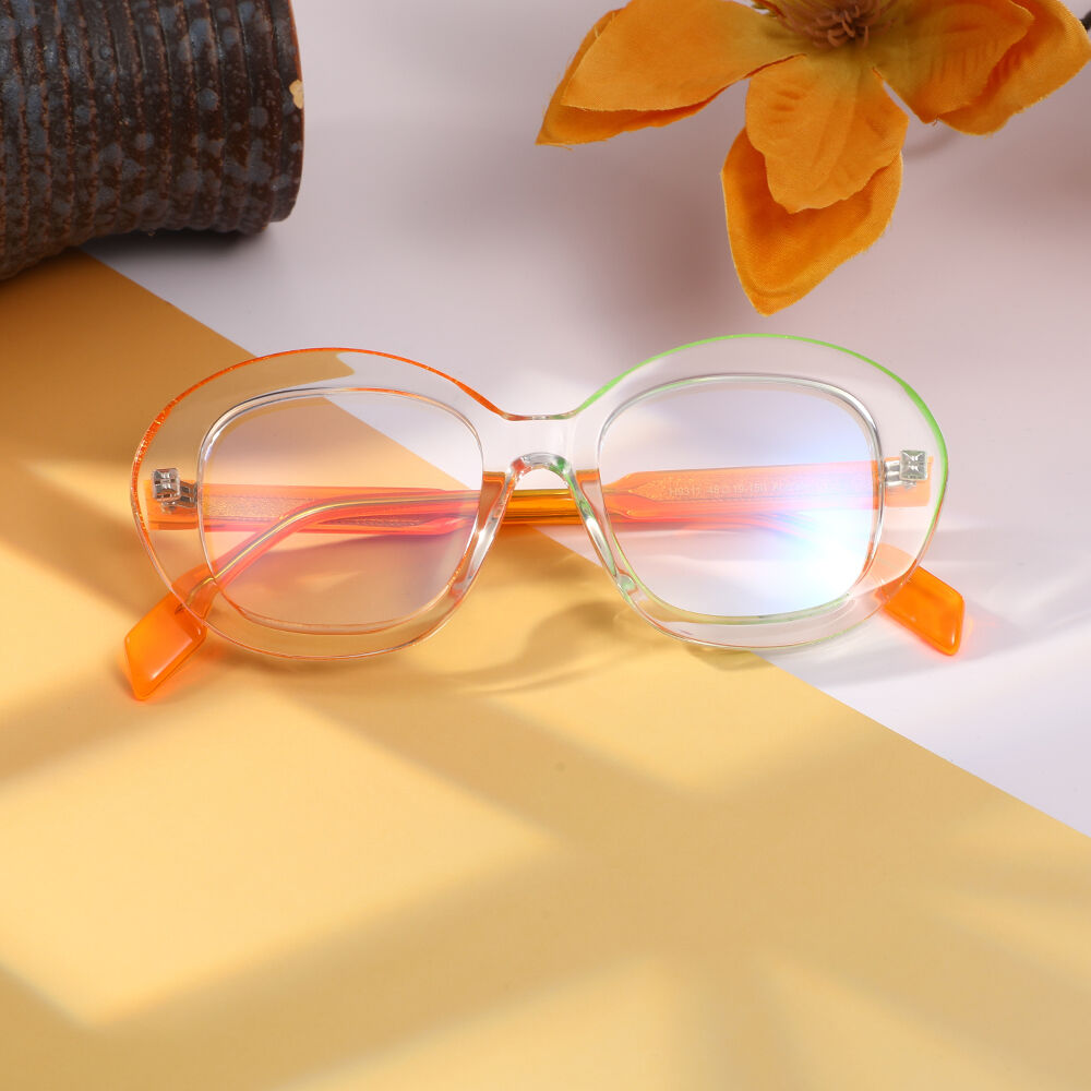 Lunettes de Vue Hayley Ovale Orange Vert