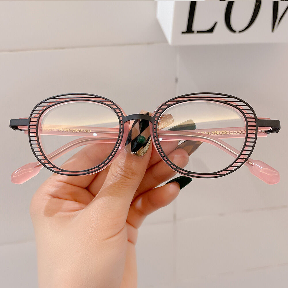 Zenob Oval Pink Glasses