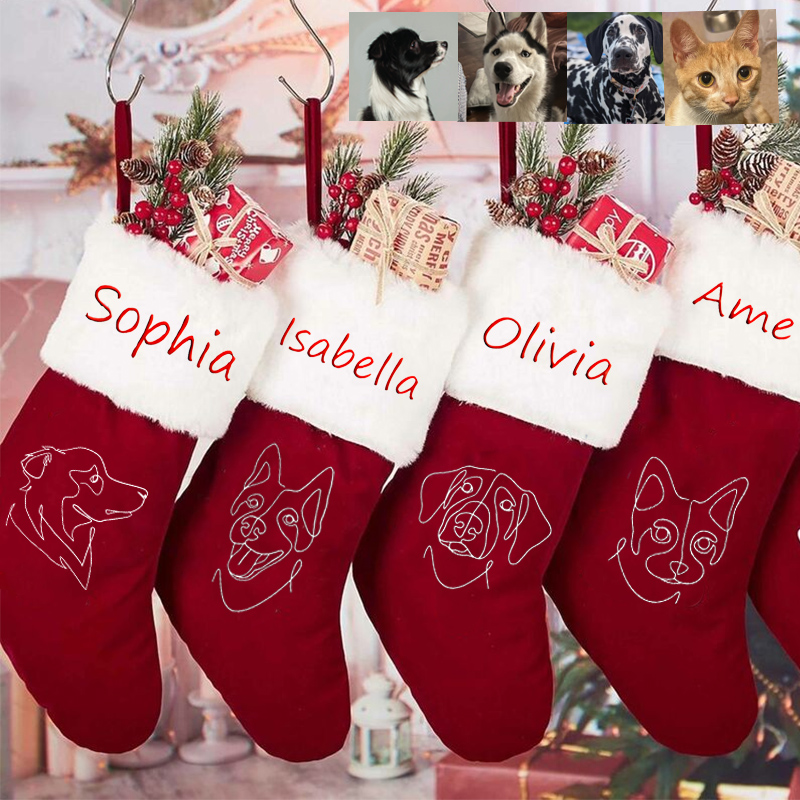 Personlige julesokker Tilpassede bilder og broderte navn Hjemmeinnredning