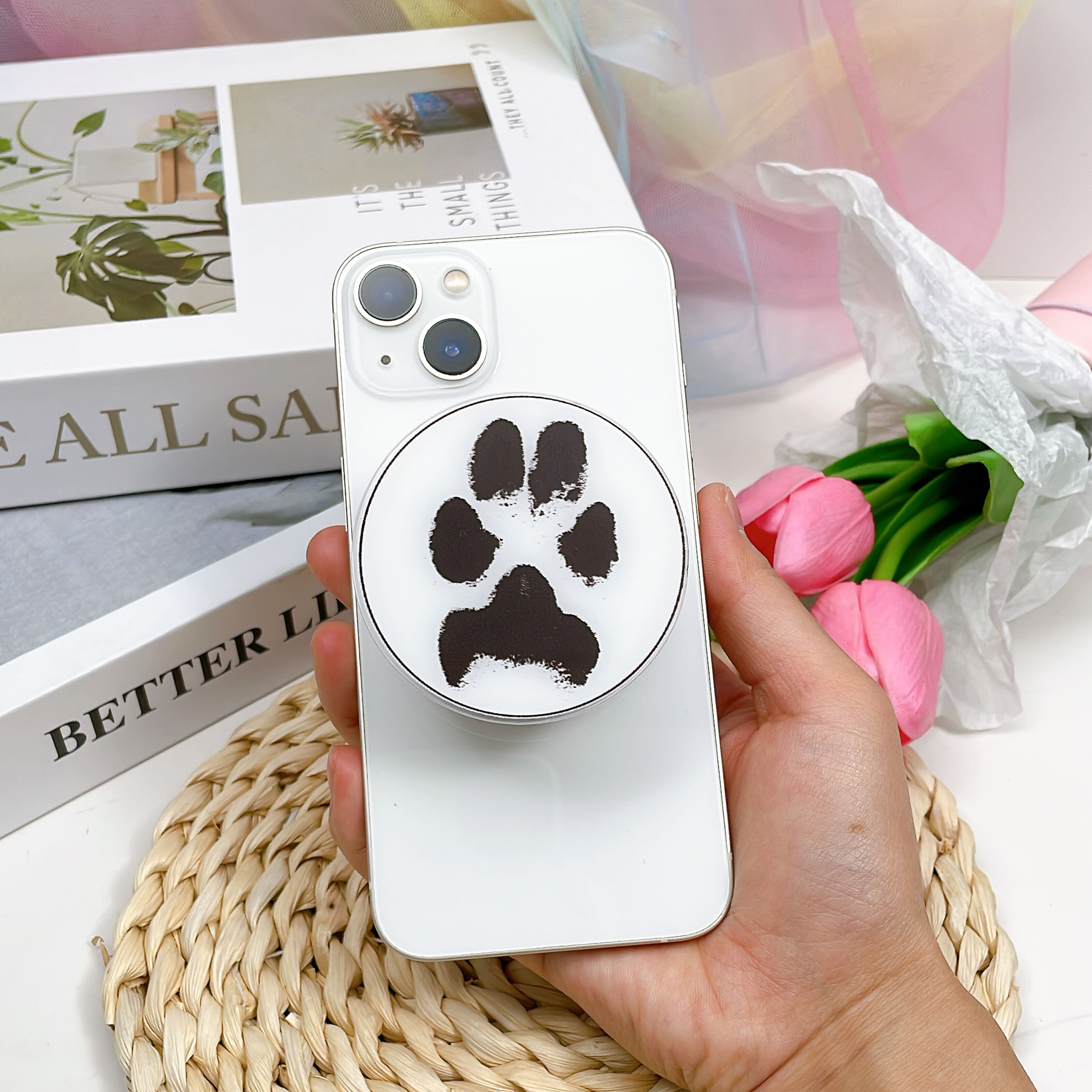 Personalized Mobile Phone Holder Custom Paw Print Creative Gift For Pet Lovers