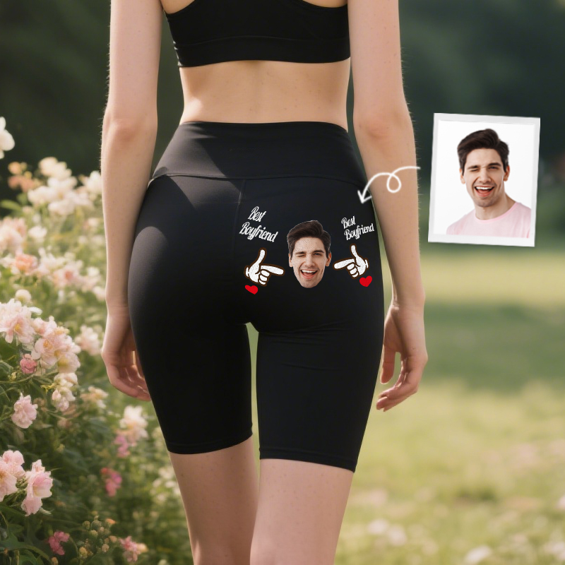 Personalized Biker Leggings You're The Best Boyfriend Custom Photo Design Surprise Gift for Lovers