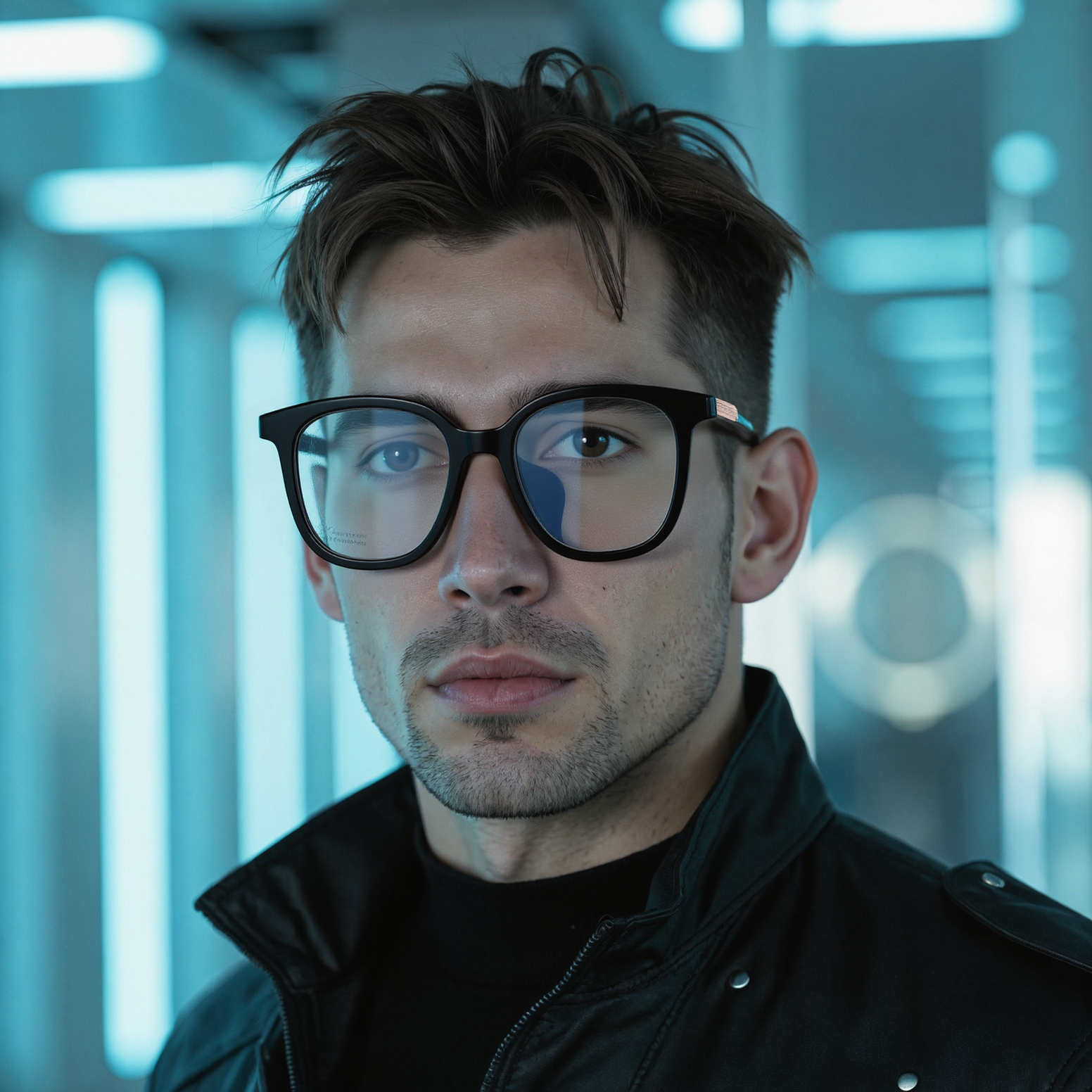 Edmun Square Black Glasses