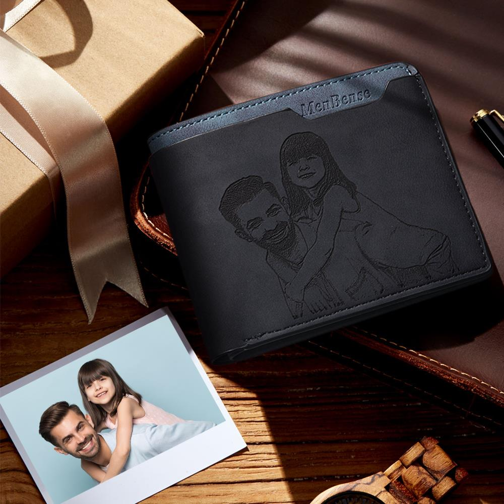 Cartera personalizada con foto de doble cara color oscuro para familia