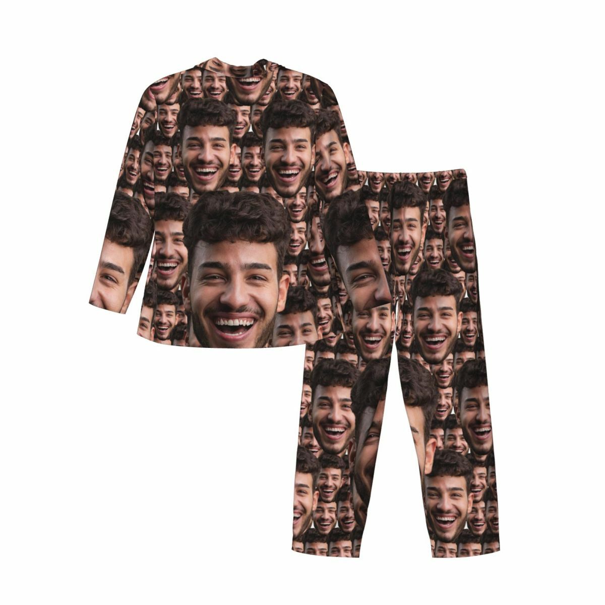 Pigiama personalizzato Foto personalizzata della testa Set completo Disposizione Design Regalo unico e divertente per la persona cara