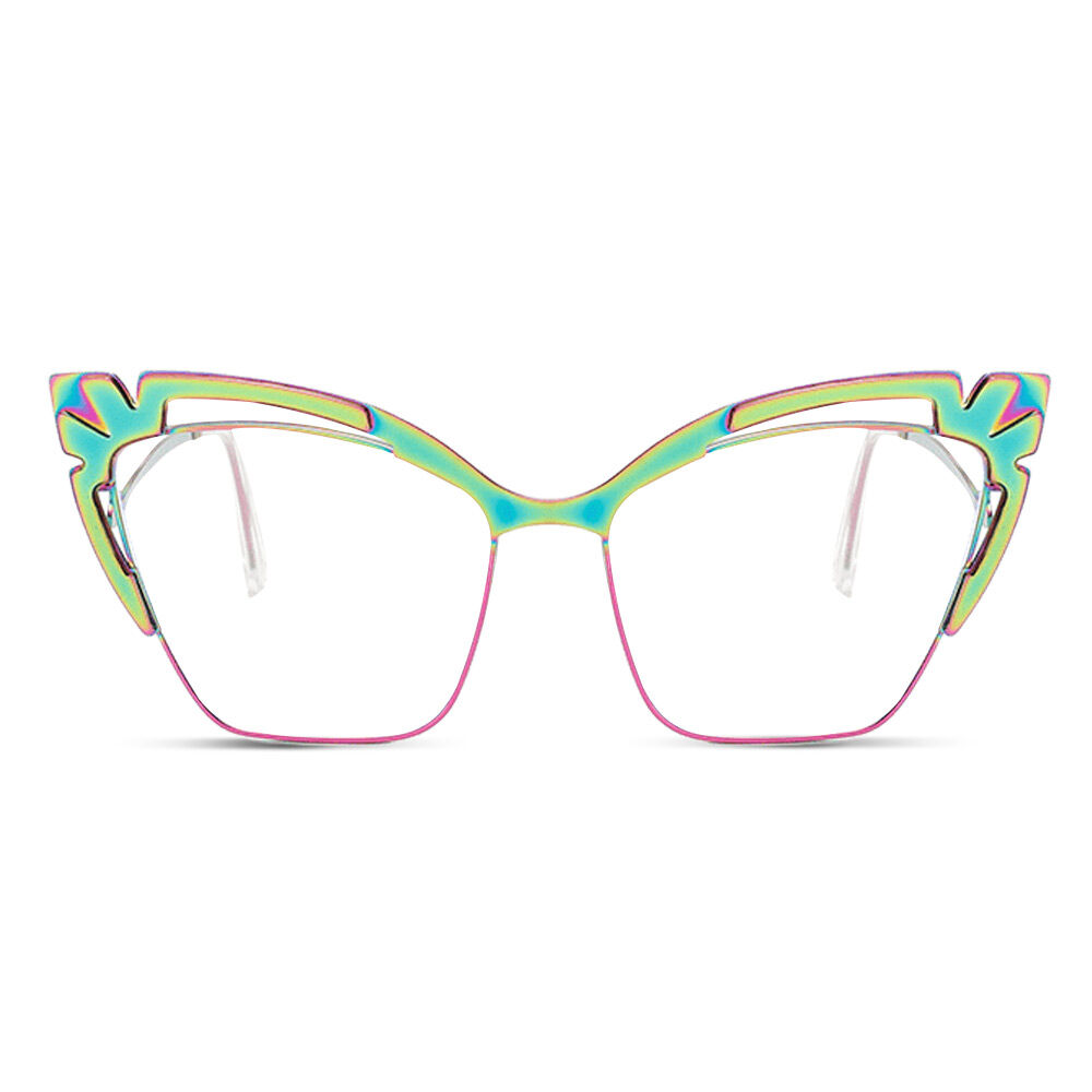 Peacock Cat Eye Green Glasses