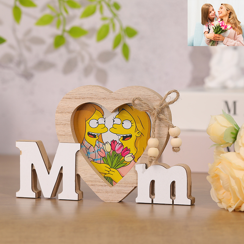 Personalized Mom Cartoon Style Photo Frame Gift for Mother's Day