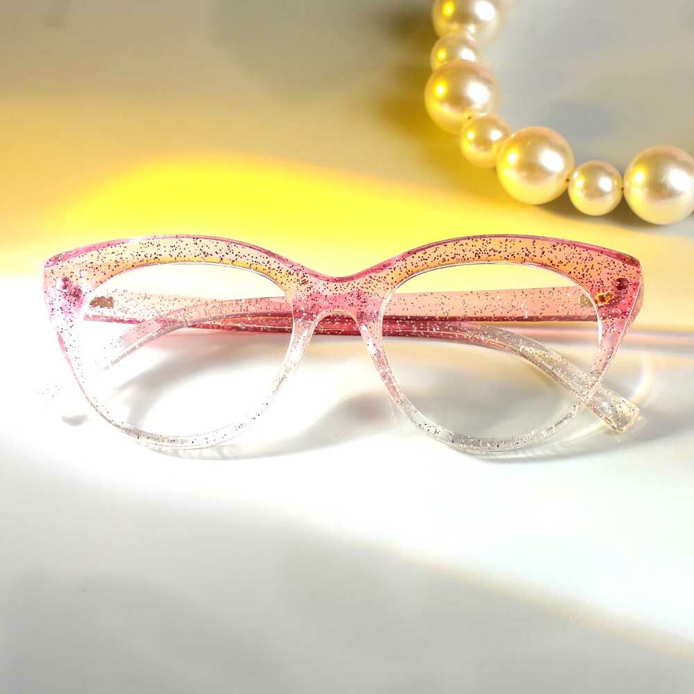 Eleanore Cat Eye Dunkelrosa Brille