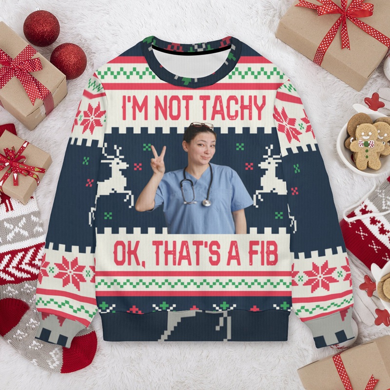 Pull moche personnalisé unisexe cadeau de Noël amusant pour les infirmières et les amis des urgences