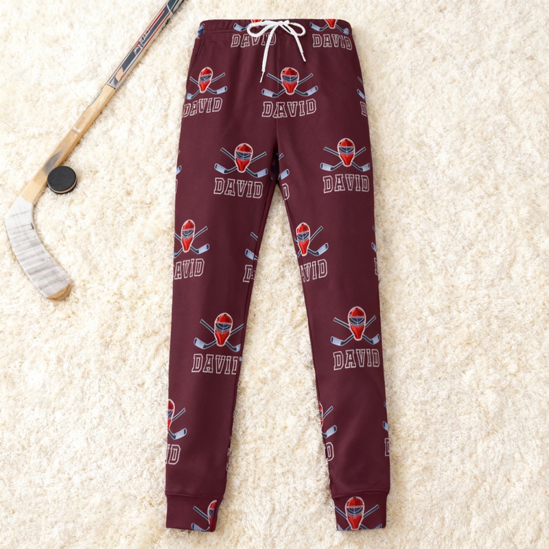 Personalisierte Unisex-Jogginghose mit individuellem Namen und Nummer im Hockey-Design Geschenk für Sportliebhaber