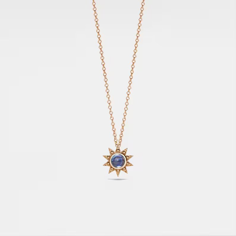 Personalized Projection Photo Necklace Sunflower Shape Christmas Gift For Friends