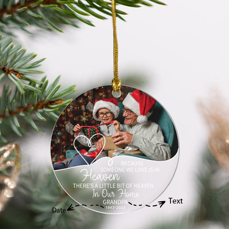Personalized Round Ornament Custom Photo Commemorative Christmas Gift