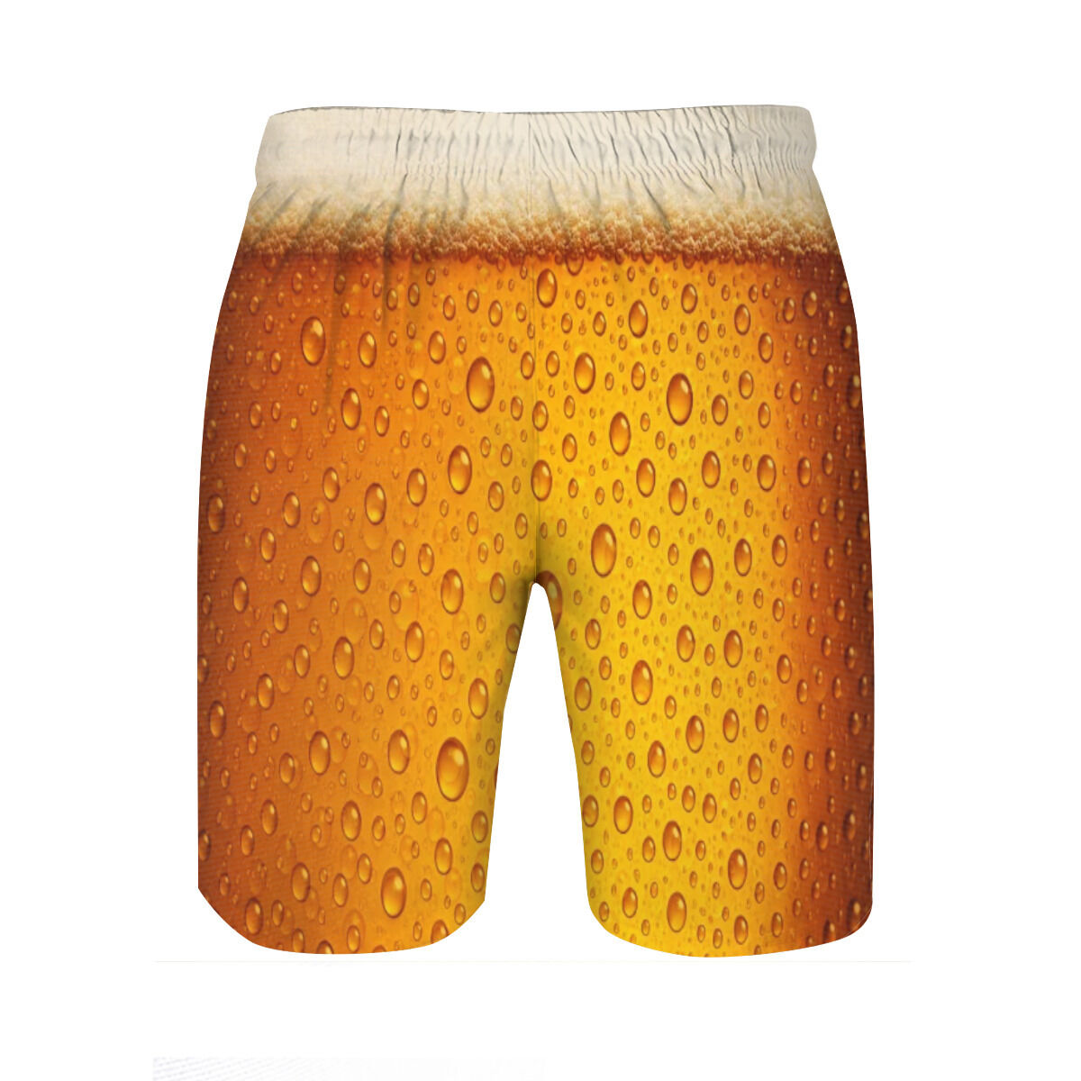 Personalized Picture Men's Beach Shorts with Beer Background Design Creative Gift for Boyfriend