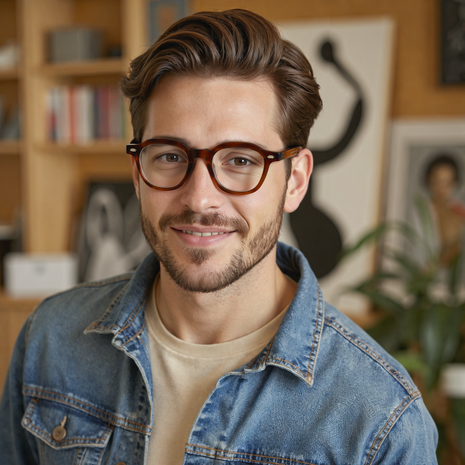 Roy Quadratische Braune Brille