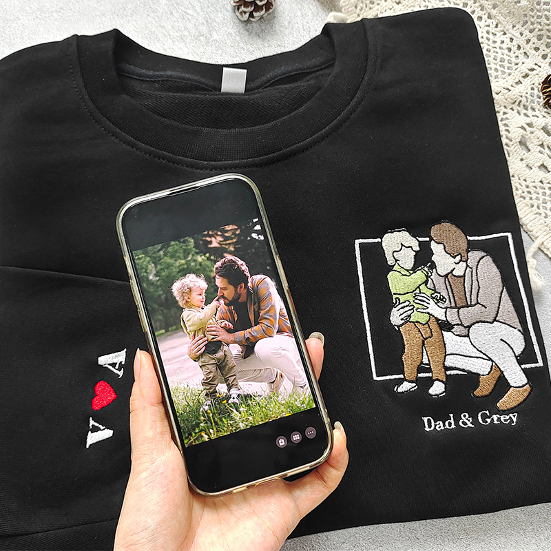 オリジナル イニシャル 名前 写真 刺繍 スウェット トレーナー