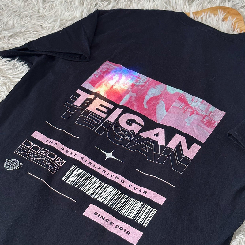 Personalized T-shirt Custom Couple Photo and Name Chic Style Design Attractive Gift for Lovers