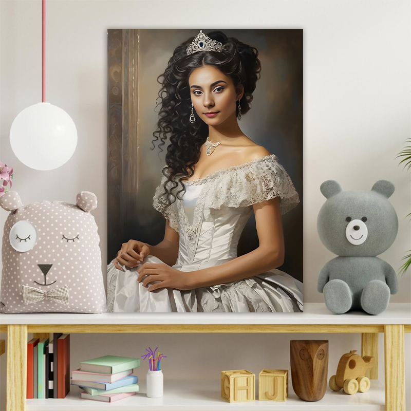 Personalized Royal Princess Portraits with Custom Face Swap Perfect Gift for Friend