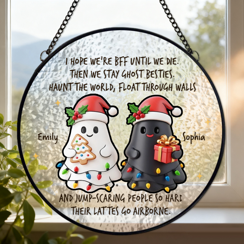 Personalisierter Sonnenfänger zum Aufhängen als Weihnachtsgeschenk für beste Freunde