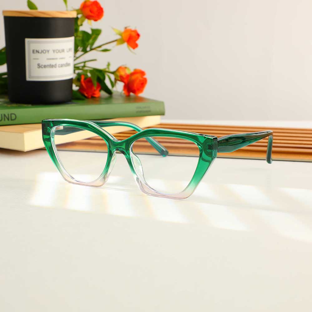 Nathaniei Cat Eye Grüne Brille