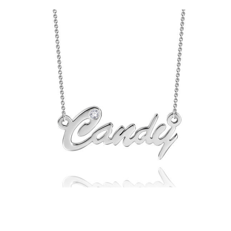 誕生石付き ネーム ネックレス