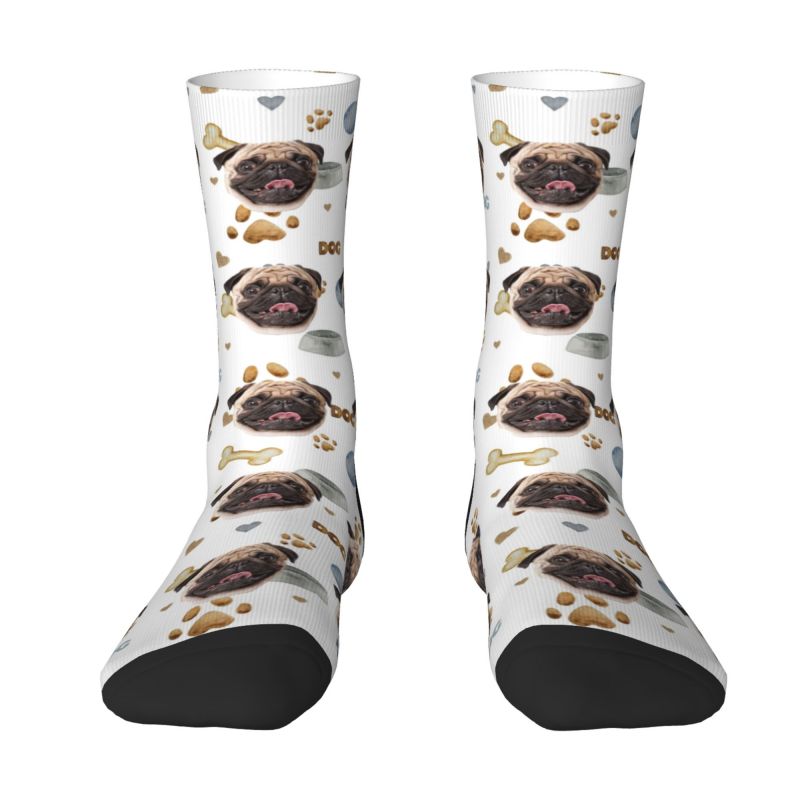 Customizable Dog Face Socks Printed with Dog Items for Pet Lovers