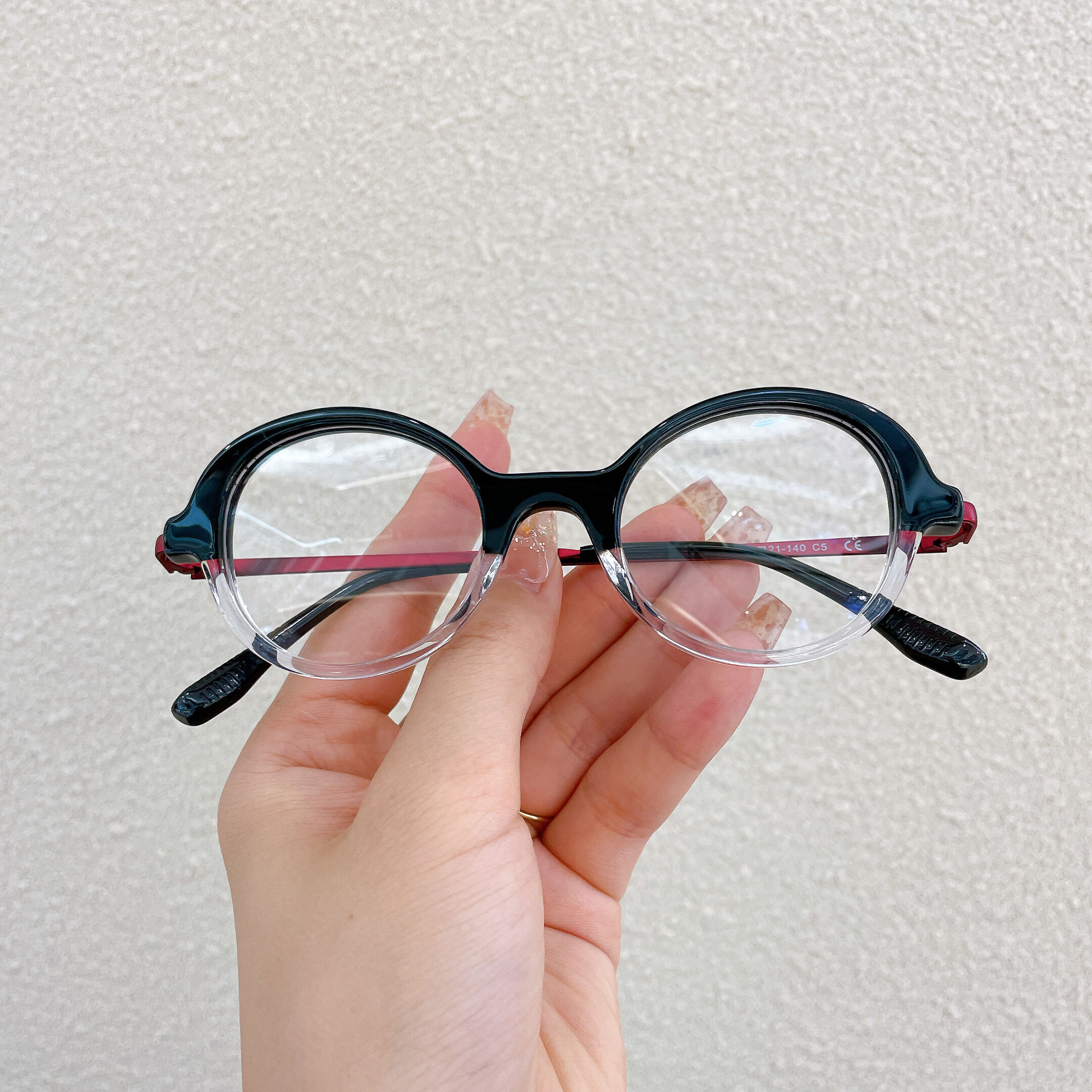 Bevia Cat Eye Black Clear Glasses