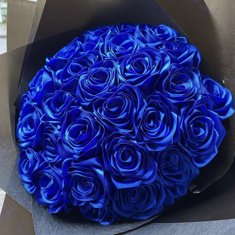 Handmade Satin Rose Bouquet Romantic Valentine's Day Gift For Girlfriend