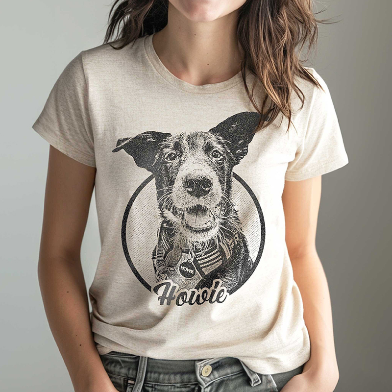 Personalized T-shirt Custom Photo Animal Portrait Cool Style Design Perfect Gift for Pet Lovers