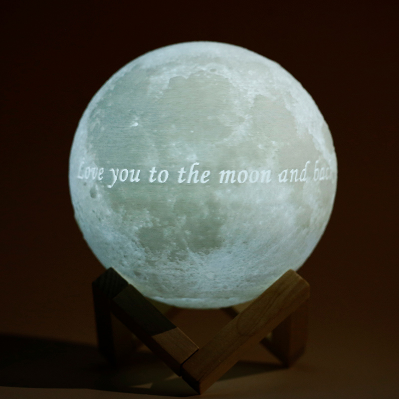 Lámpara luna 2 Colores Táctil en 3D foto personalizado(10cm-20cm)