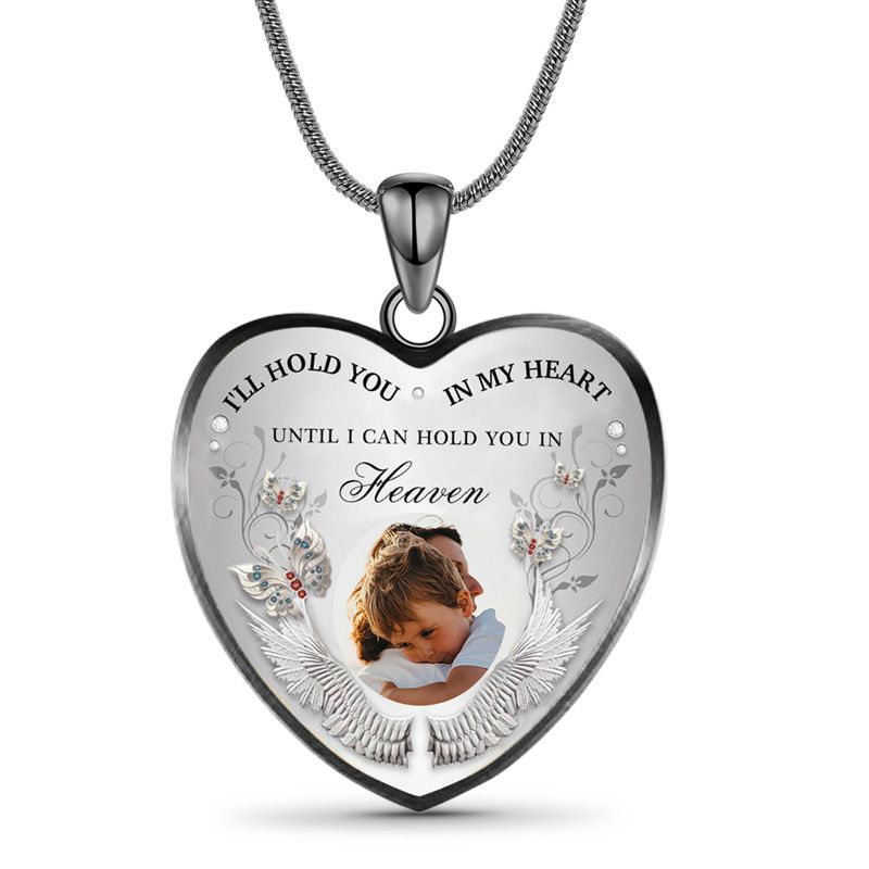 I'll Hold You In My Heart Custom Photo Memorial Necklace