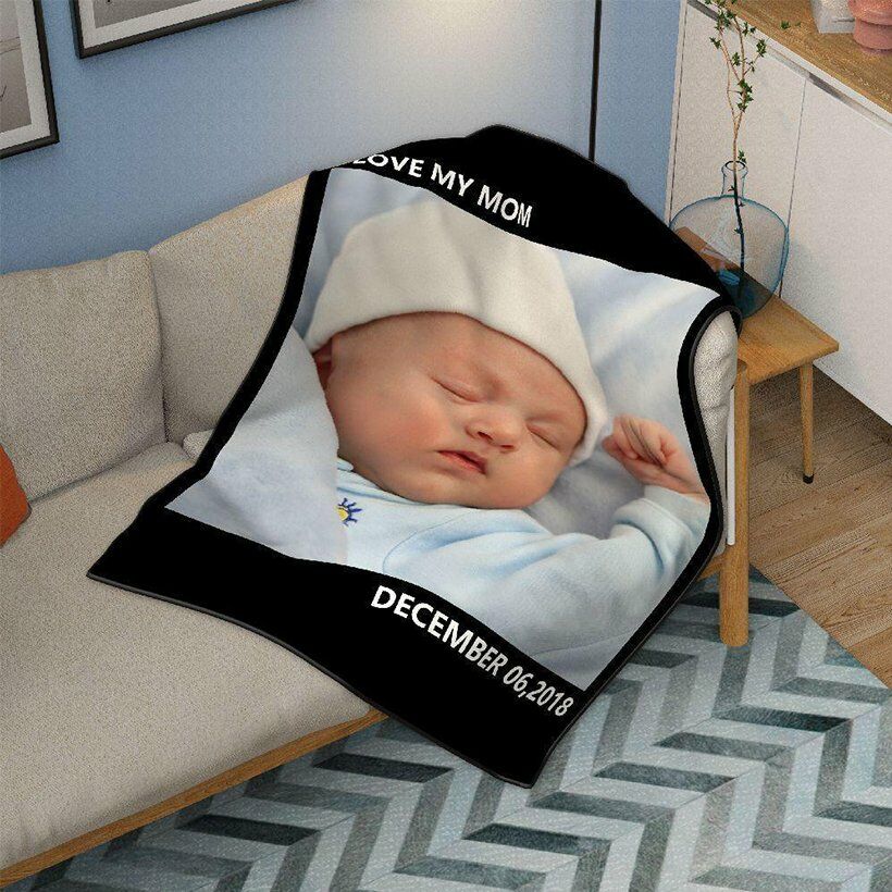 文字入れ 写真いれ フリース ブランケット