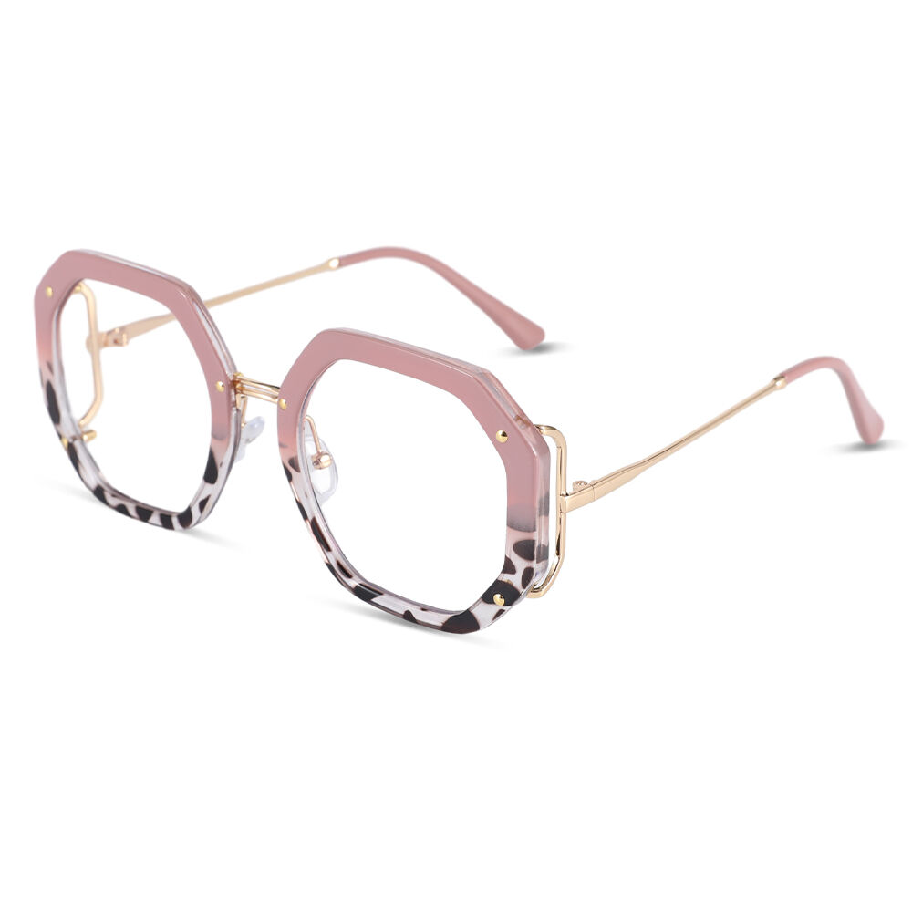 Megre Geometric Pink Glasses