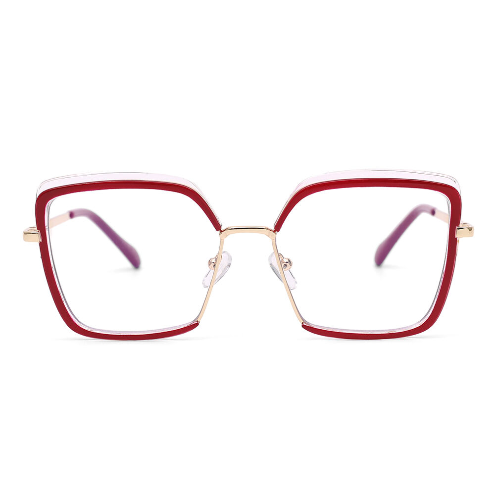 Deborah Geometric Red Glasses
