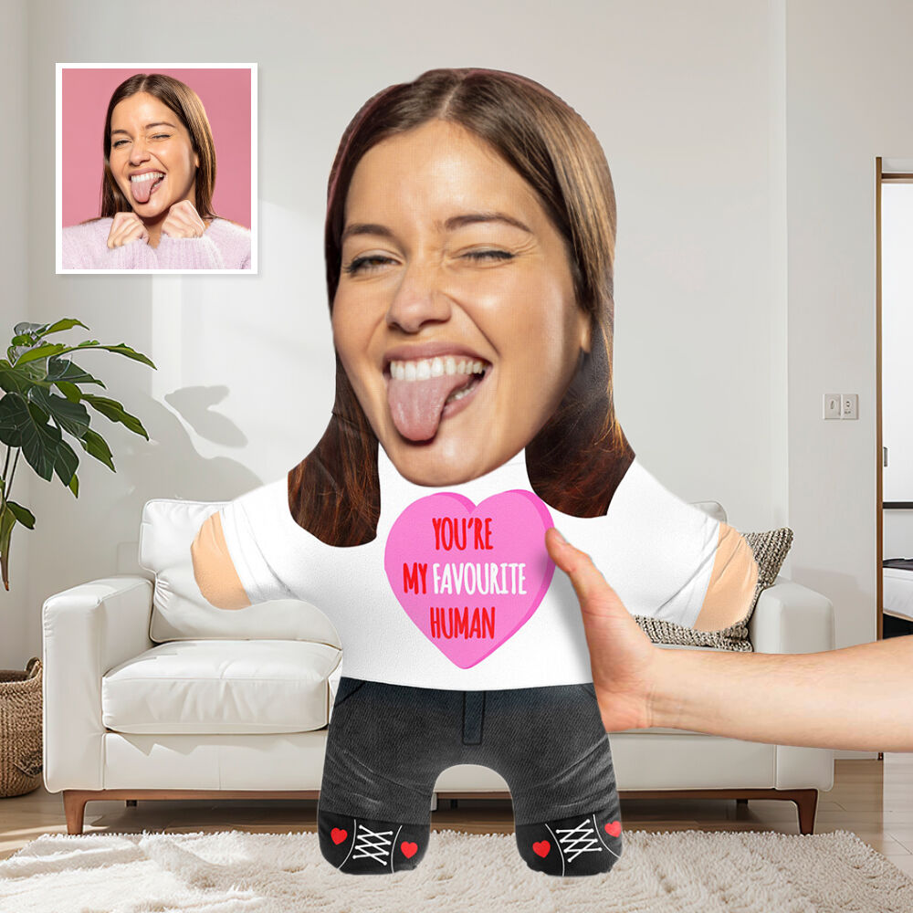 "You're My Favorite Human" Custom Face Pillow 3D Soft Pillow Boyfriend Gift