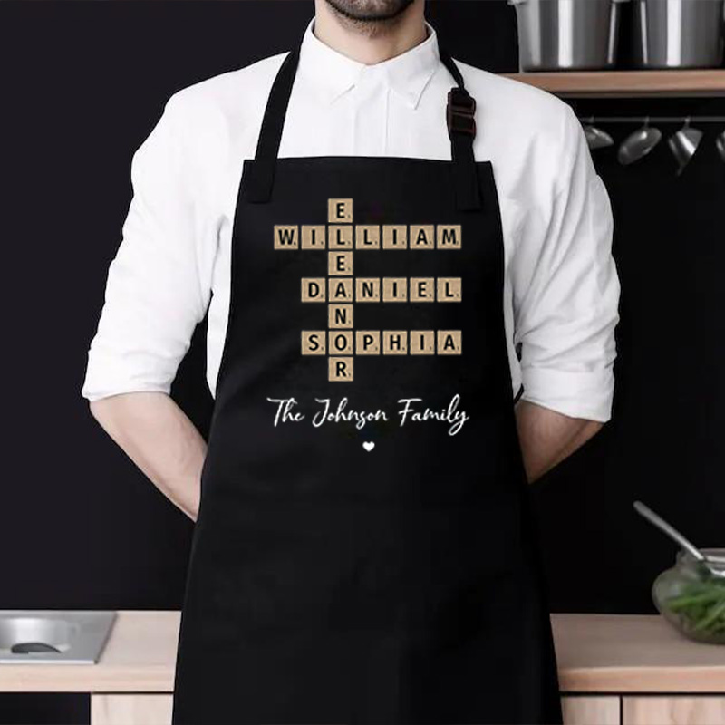 Personalized Name Scrabble Apron Creative Gift for Family