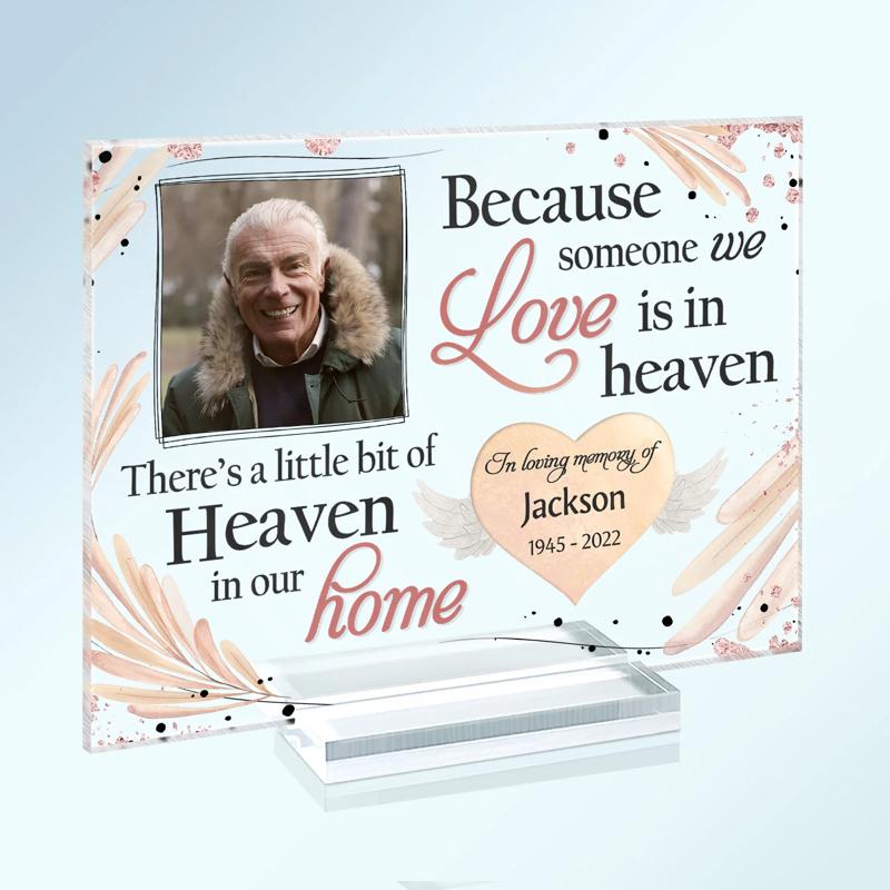 Personalized Acrylic Photo Plaque Someone We Love Is In Heaven Gift In Memory of Loved One