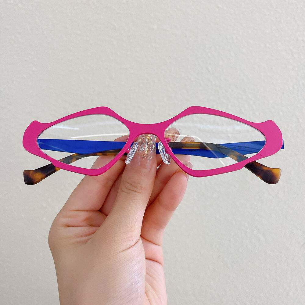 Claro Geometrische Rosa Brille