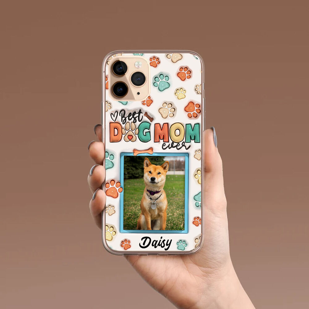 Personalized Phone Case With Pet Photo Warm Gift For Dog Mom