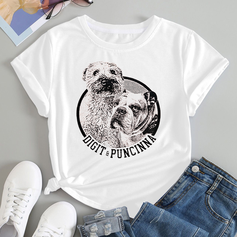 Personalized T-shirt Custom Photo Animal Portrait Cool Style Design Perfect Gift for Pet Lovers