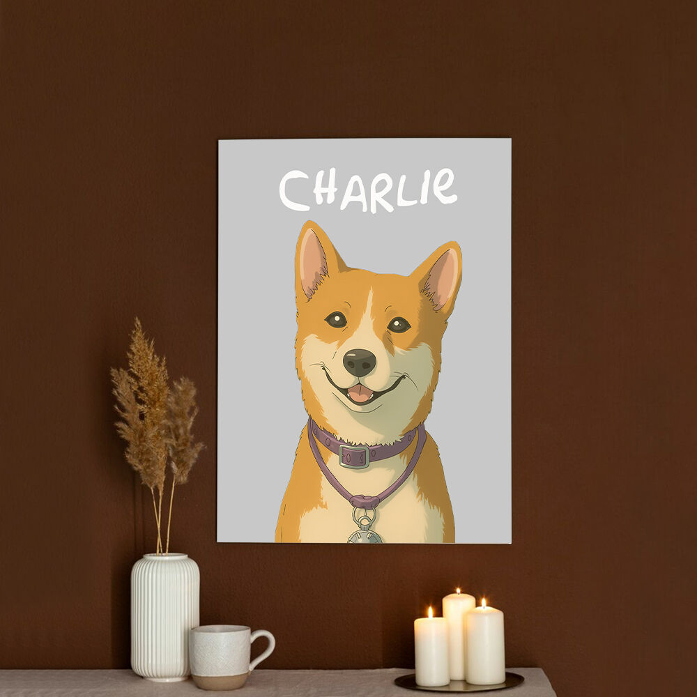 Personalized Picture Canvas Wall Art with Custom Name Best Gift for Pet Lovers