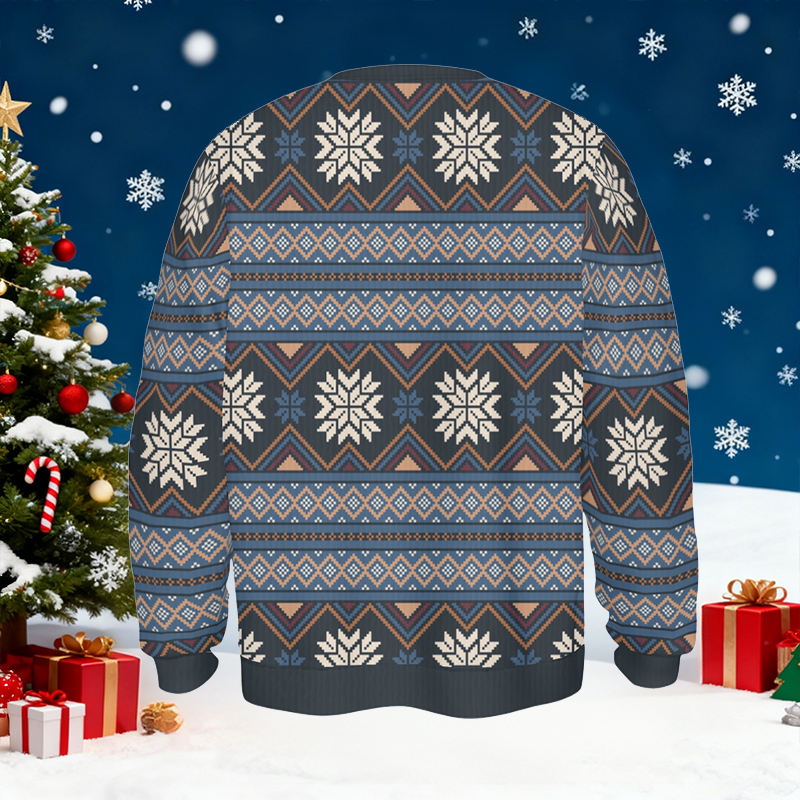 Personalized Ugly Sweater Unisex Custom Pet Photos Festive Blue Design Perfect Christmas Gift for Pet Lovers