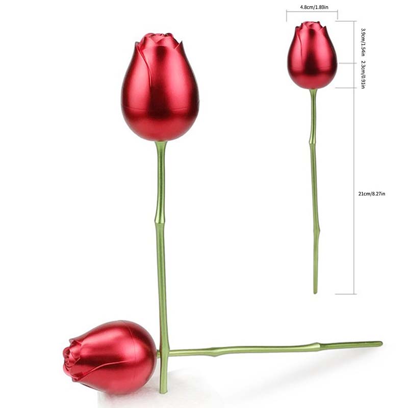 Heart Shape Crystal Diamond Pendant Necklace With Rose Flower Jewelry Box