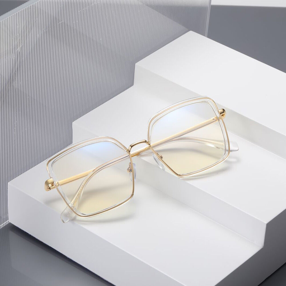 Deborah Geometric Clear Glasses