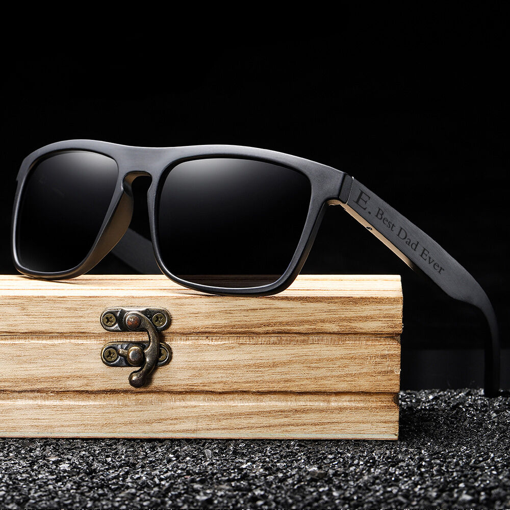 Custom Engraved Wooden Sunglasses Personalized Stylish Father's Day Gift for Dad