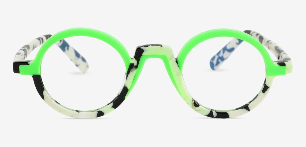 Olivia Green Round Glasses