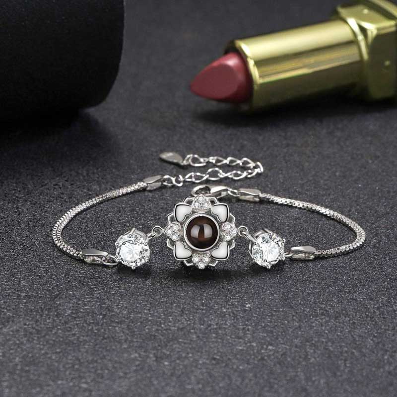 Personalisiertes Blumen Foto Projektion Armband Geschenk